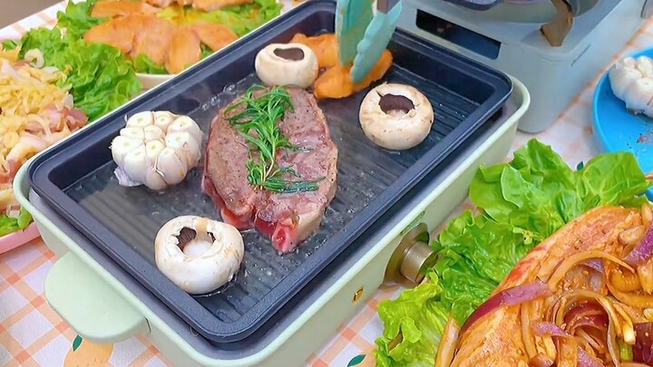 Các nguyên liệu cho bữa lẩu nướng #amthuc