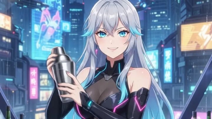🍸✨ A Bartender Anime Mais Charmosa da Noite! 💃🌙