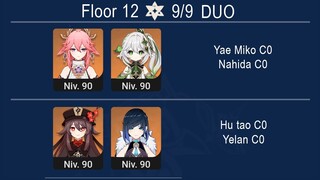 NEW Spiral Abyss 3.2 DUO Yae Miko C0 & Nahida C0 / Hu tao C0 & Yelan C0 Floor 12 Genshin Impact