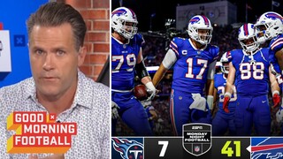 GMFB | Kyle Brandt reacts to Bills overpower Titans 41-7, Josh Allen & Stefon Diggs connect for 3 TD