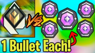 5 Diamonds with ONE BULLET Each VS Radiant Player!