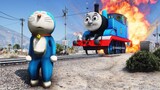 Can Doraemon stop Thomas The Train in GTA 5?