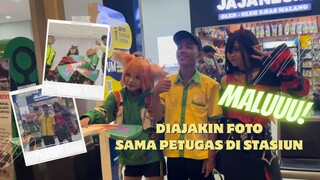 Vlog pulang event naik kereta malah diajakin foto sama petugasnya ><