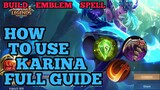 How to use Karina guide & best build mobile legends ml 2020