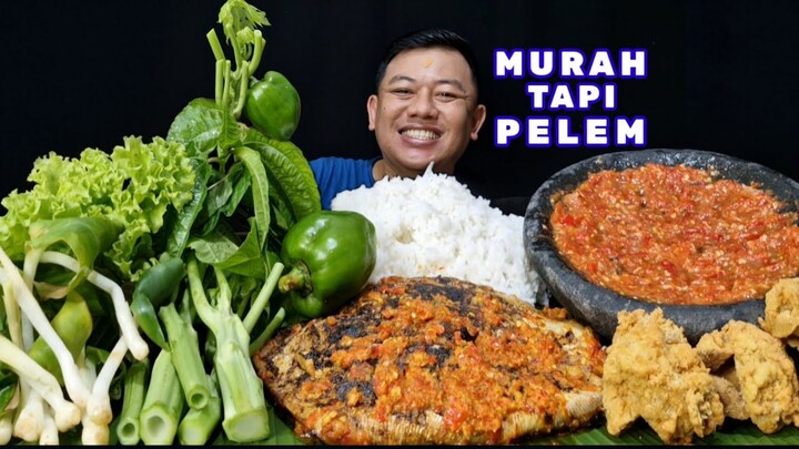 NIKMAT PISAN ⁉️ MAKAN PARI BAKAR PEDAS LALAPAN PUCUK PEPAYA KENCUR MENTAH SAMBEL TERASI TAHU KRISPI