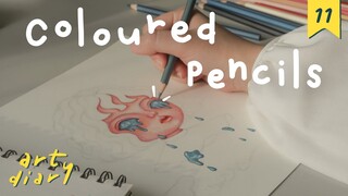 ใช้สีไม้วาดรูปยังไง? : how i use coloured pencils✍🏻 | art diary #11