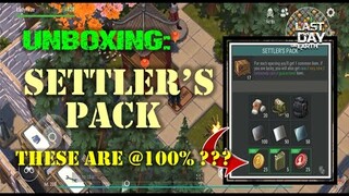 UNBOXING "SETTLER'S PACK "  with 3 ITEM @ 100 % - Last Day On Earth: Survival