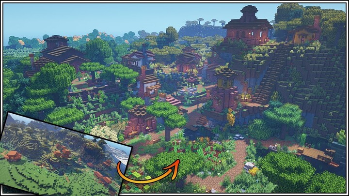 Let’s Transform a Minecraft Savanna Village [Minecraft Timelapse]