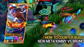 THIS HOW YOU COUNTER NEW META KIMMY | BRUNO BEST BUILD AND EMBLEM MLBB