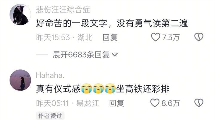 LMAO… Such a tragic piece of text—like a pre-rehearsal for taking the high-speed rail in real life!