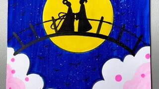 明天就是七夕了，教你简单画一幅七夕简笔画，快艾特朋友一起来画吧#简笔画 #七夕主题绘画 #一起学画画