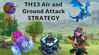TH13 Attack Strategy |  Air and Ground Strategy | How To Destroy TH13 War Base  (Clash Of Clans)