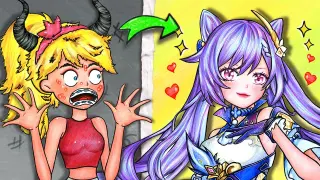Perfectly KEQING Builds Transformation Animation | Makeup Anime Challenge | Annie Storytime