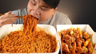 [Mukbang TV] - Mì xào Cream Buldak & Salad không xương | ASRM