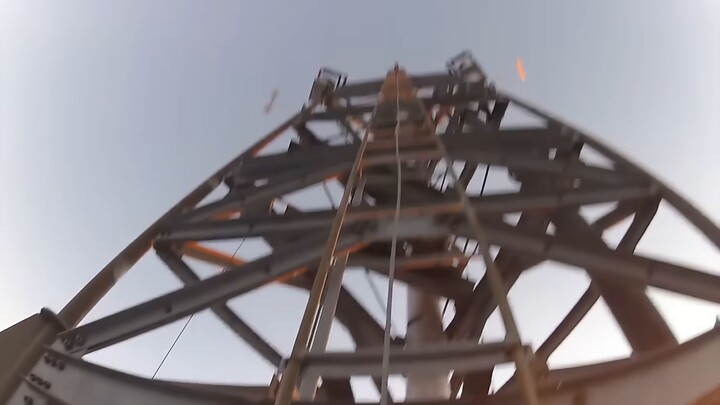 climbing on a cell tower