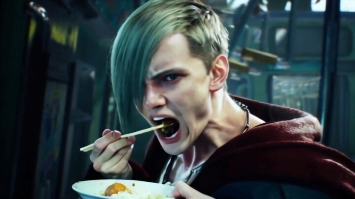 The Street Fighter crew is enjoying a delicious meal.