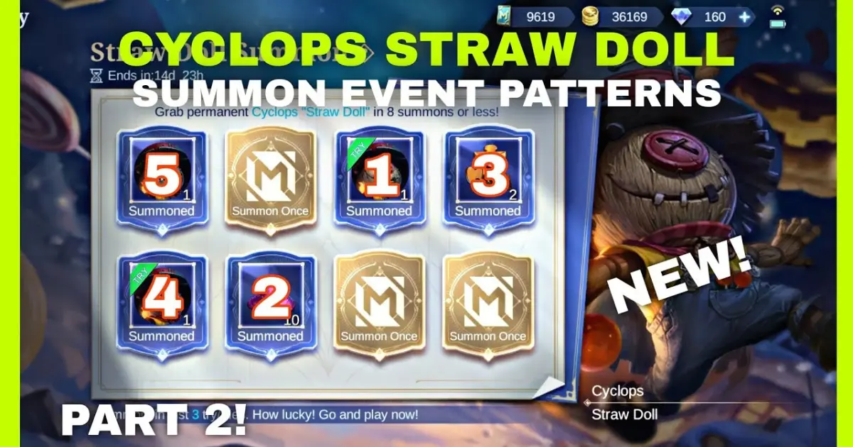 PART 2 CYCLOPS STRAW DOLL SUMMON EVENT PATTERNS! MOBILE LEGENDS BANG