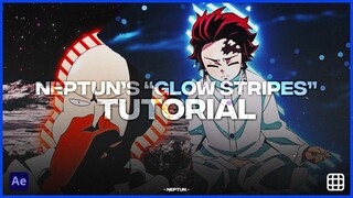 「NEPTUN'S GLOW STRIPES TUTORIAL 🤠」After Effects「TUTORIAL」4K