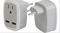 US to EU travel adapter with 2usb
