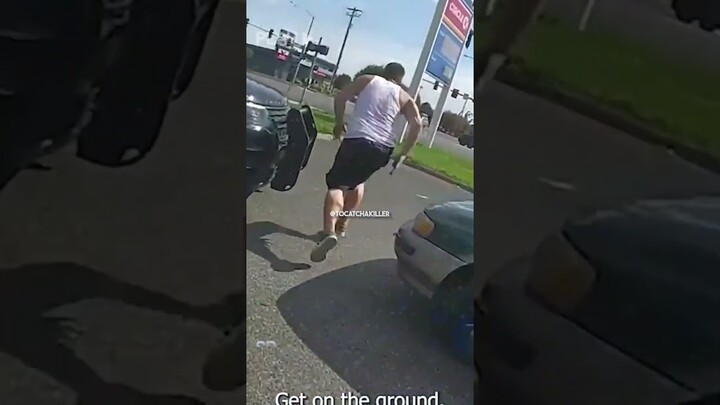 Officers chase an armed man  #foryou #fypシ #trending #trend #coldedits #deep #sadedits