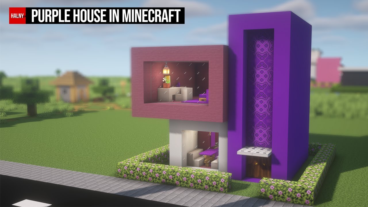 Purple  Minecraft blocks, Minecraft tutorial, Minecraft houses