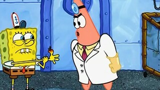 Little SpongeBob injured his finger and asked Patrick to treat him instead of going to the doctor