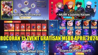 BOCORAN 15 EVENT GRATISAN MOBILE LEGENDS APRIL 2024! EVENT BELI SKIN EPIC 1 DIAMOND, KOF, DAN JJK