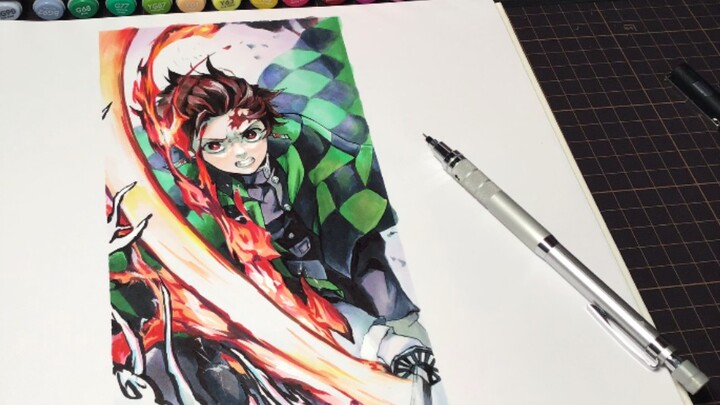 [Markers test] Using 240 markers to draw Kamado Tanjirou