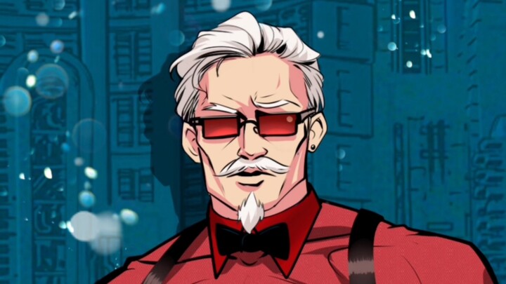 Painting design of KFC domineering old man