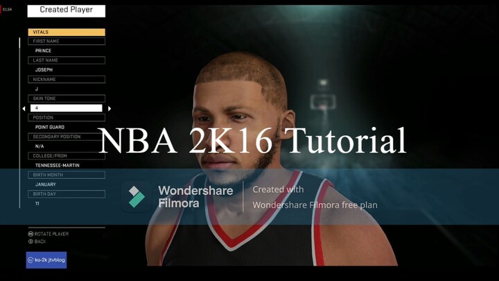 NBA 2K16 Joseph Creation Player Locked