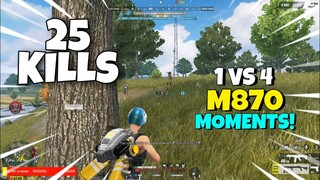 M870 FOR THE WIN! 25 SQUAD KILLS [ ROS ]