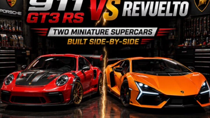 Porsche 911 GT3 RS vs Lamborghini Revuelto 🔥 | Side-by-Side Miniature Build