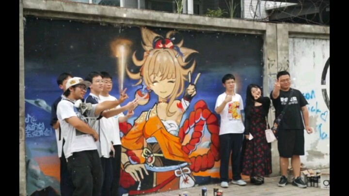 กราฟฟิตีของเซียวกงซ่อมเสร็จแล้ว หวังว่าทุกคนจะอารมณ์ดีขึ้นนะ ❤️ ดอกไม้ไฟอาจจางหายไป แต่ความผูกพันระห