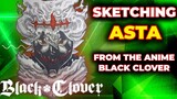 SKETCH USING CROSS HATCHING METHOD FEATURING ASTA WITH HIS DEMON FORM FROM ANIME BLACK CLOVER!!