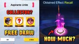 How to get Epic & Collector skin using Aspirants Unite Free Pass? Let's Draw Aspirants Recall Effect