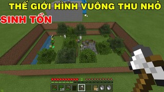 THỬ THÁCH SINH TỒN | TRONG THẾ GIỚI HÌNH VUÔNG THU NHỎ CHỈ CÒN MẤY CÂY TRÒN MINECRAFT PE