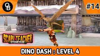 MISS T DICULIK DINO TERBANG 😱 - SCARY TEACHER : STONE AGE - Dino Dash