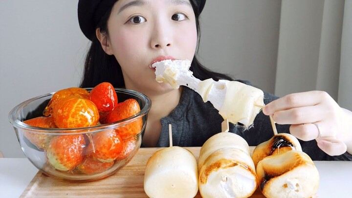 【Nado Official Chinese Subtitles】Strawberry and Cotton Candy Tanghulu Mukbang – So Sweet Your “Gold 