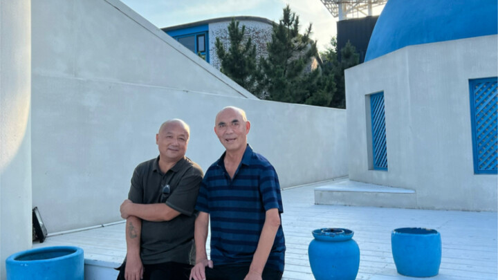 When I took my grandpa and dad to Santorini