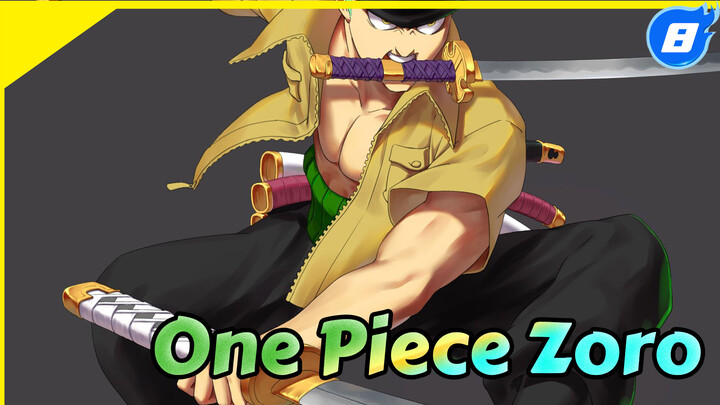 One Piece Zoro (Lukisan Menggigit Pedang) | Lukisan Tablet_8