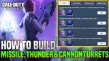 HOW TO BUILD MISSILE, CANNON, THUNDER & TAR TURRETS UNDEAD SIEGE CODM I UPGRADE TURRETS COD MOBILE