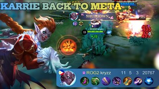 Karrie Back To Meta | The Best Gameplay Karrie, Best Build and Emblem Karrie
