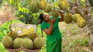 Yummy Durian for food By village - Sweet Durian Nature - Cooking Life