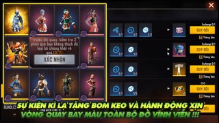 FREE FIRE |SỰ KIỆN KÌ LẠ QUY ĐỔI BOM KEO HÀNH ĐỘNG - VÒNG QUAY BAY MÀU TOÀN BỘ ĐỒ ĐẸP !!!