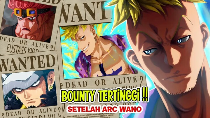 FANTASTIS!! INILAH KARAKTER DENGAN BOUNTY TERTINGGI SETELAH ARC WANO - ADA YANG AKAN MENCAPAI 4M !!