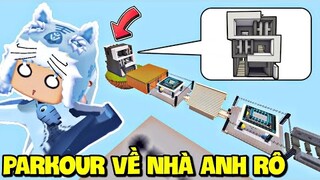 THỬ THÁCH SIÊU KHÓ: MEOWPEO PARKOUR VỀ NHÀ ANH SIRO TRONG MINI WORLD