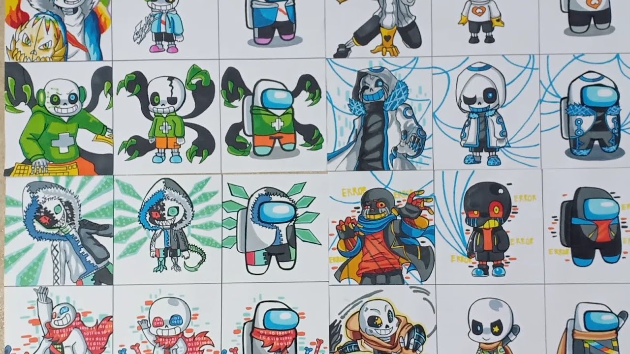 DRAWING GAME CHARACTERS STEP BY STEP - Undertale, Among Us