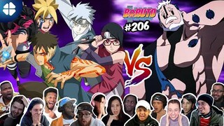 💥 New Team 7 VS Boro [Part 1] 🔥 Boruto 206 Reaction Mashup 🇯🇵 [ボルト -- 海外の反応]