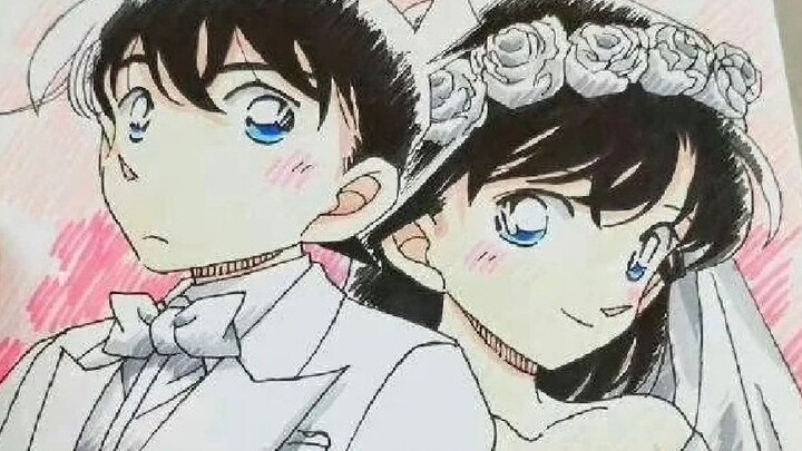 Detektif Conan - Gosho Aoyama menggambar foto pernikahan baru Xinlan "Mengejutkan" dari Douyin