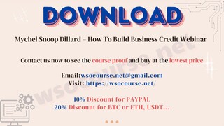 Mychel Snoop Dillard – How To Build Business Credit Webinar